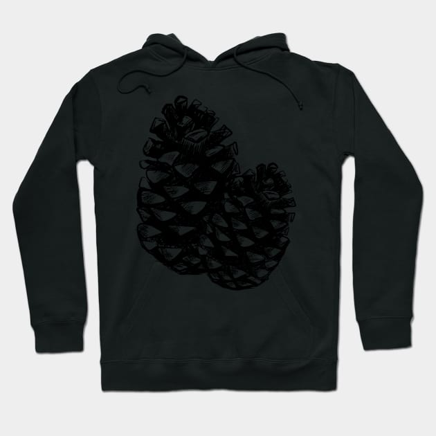 Two pinecone hand-drawing Hoodie by Kisho